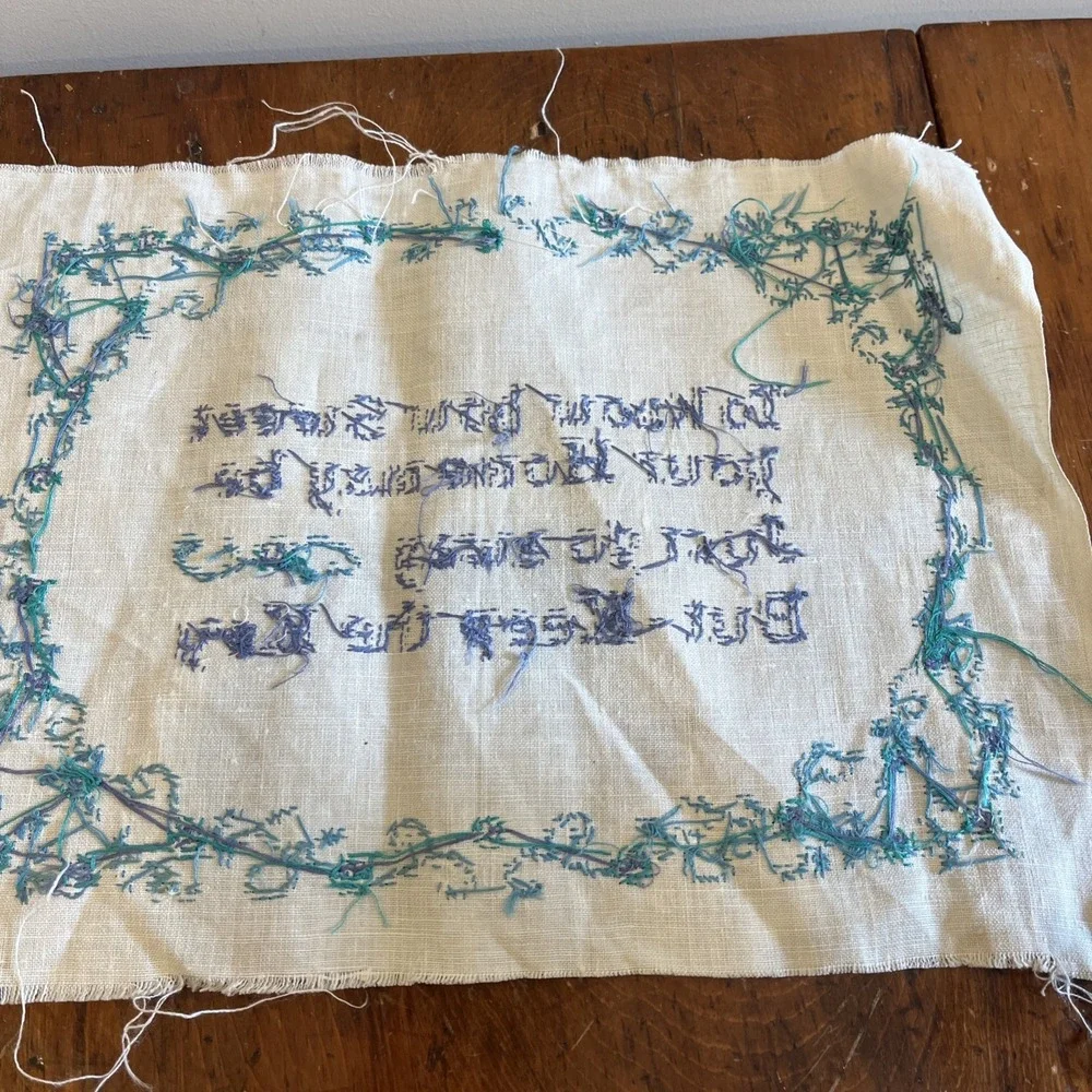 Embroidered Sweet Home Keep The Key Verse Completed Unframed Needlepoint‎ Home